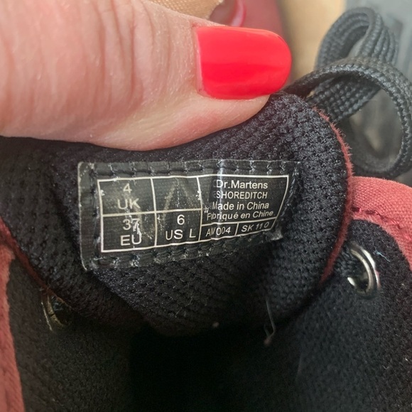 Dr. Marten Maroon Ankle Boots ShoreDitch Canvas Air Wave 6 - Picture 6 of 9